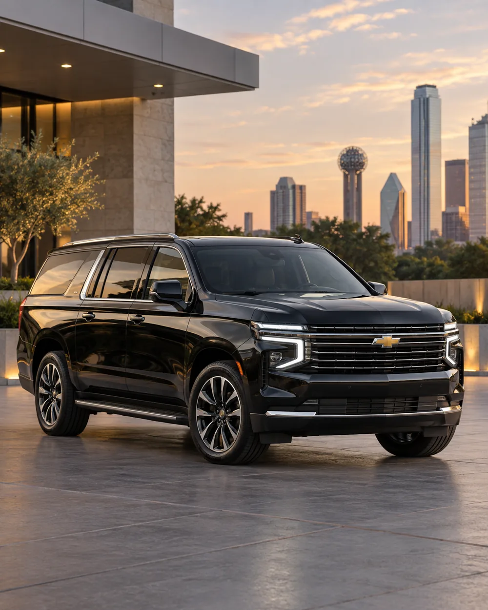 2025 Chevrolet Suburban — OSM Rides black SUV in Dallas–Fort Worth